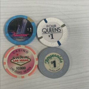 Lot of 4 Las Vegas Casino Poker Chips Set